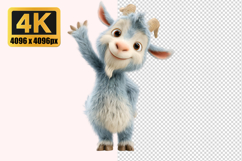 Goat with Soft Blue Fur Transparent PNG Product Image 1