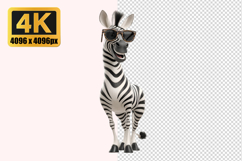 Zebra Wearing Sunglasses Transparent PNG Product Image 1