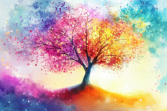Colorful Tree Background Wallpaper Product Image 1