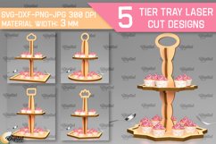 Wooden Tier Trays Laser Cut Bundle. Kitchen Home Decor SVG Product Image 1