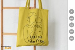 Mom Hugging Her Baby with We Love You Mom Text Sublimation Product Image 1