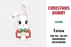 Christmas Bunny, Cute Clipart Product Image 1