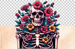 Floral Skull Clipart - 04 Variation Product Image 6