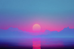 Sunset Lake Mountain background Product Image 1