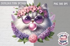 Cute Animal Easter Flowers Sublimation Design PNG Spring Product Image 1
