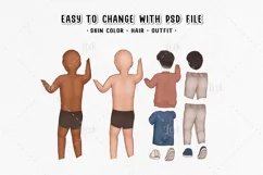 Family clipart with separated skin, Family illustration PNG Product Image 4