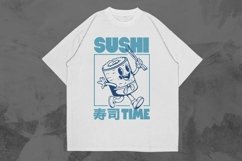 Sushi Time Vintage Japanese T-shirt Design Product Image 1