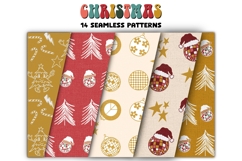 Christmas Groovy Clipart PNG Elements &amp; Seamless Patterns Product Image 4