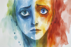 Watercolor Face Painting Background Wallpaper Product Image 1