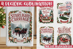 Christmas Vintage Quote Clipart PNG Sublimation 4 Design Product Image 1