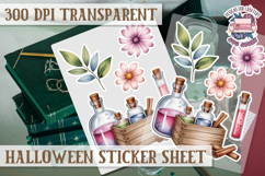 Halloween sticker sheet Creepy Scrapbook PNG Funny Skulls Product Image 1