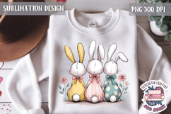 Cute Bunnies Spring Sublimation Design PNG Easter Hoop bunny Product Image 1