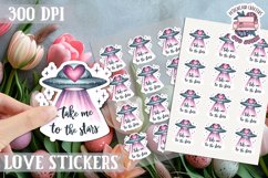 Love sticker Sheet Valentine Day Lovers Cute PNG Spice Product Image 1