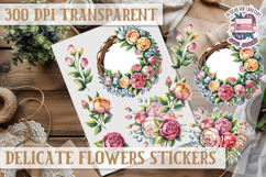 Summer sticker Delicate Scrapbook PNG Flowers Botanical Product Image 1