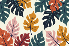 Colorful Tropical Leaf Pattern Background Wallpaper Product Image 1