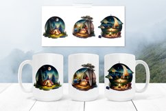 Camping by Night Watercolor Clipart Sublimation 16 Design Product Image 6