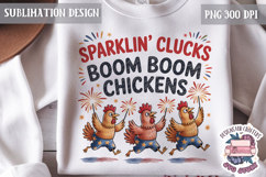4th of July PNG Sublimation Chicken USA Patriotic Cluck Product Image 1