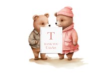 Pink teddy bear, Girl bear clipart, Kawaii bear sticker, Product Image 7
