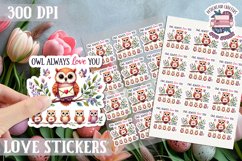 Love sticker Sheet Valentine Day Cute Animals Quote PNG Product Image 1
