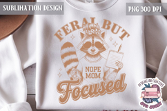 Mom Life Quote Sublimation Design PNG Clipart Funny Raccoon Product Image 1