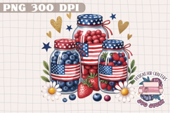 4th of July PNG Sublimation Strawberry berries Patriotic Product Image 1