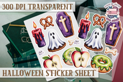 Halloween sticker sheet Creepy Scrapbook PNG Funny Skulls Product Image 1