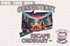 USA STATE America Summer Camping PNG Watercolor Design Sign Product Image 1