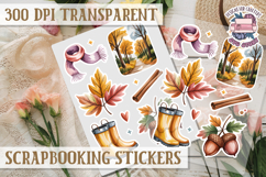Scrapbooking sticker sheet Cute Funny PNG Watercolor School Product Image 1