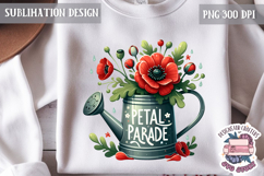 Spring Flower Poppy Sublimation Design PNG Garden Quote Product Image 1