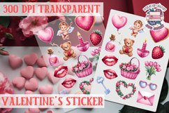 Love sticker Sheet Valentine Day Lovers Funny Heart PNG Product Image 1