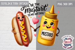 Cute Perfect Match Sublimation Design PNG Couple Food Product Image 1