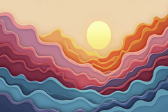 Colorful Waves Sun Background Product Image 1