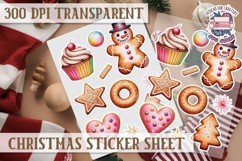 Christmas Sticker Sheet Watercolor Winter Holiday PNG Product Image 1