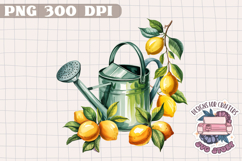 Lemon Sublimation Watercolor PNG Clipart Watering can Product Image 1