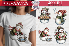 Funny Christmas Snowman Clipart Sublimation 4 PNG Product Image 1