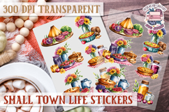 Small Town LIfe sticker Scrapbook PNG Village Garden Farm Product Image 1
