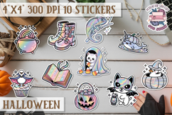 Halloween sticker Kawaii PNG pastel holographic foil Product Image 1