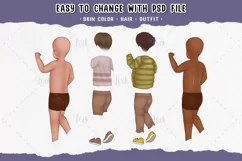 Family clipart with separated skin, Family illustration PNG Product Image 5