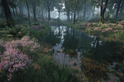 Natural Landscape Lake Painting Background Product Image 1