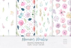 Watercolor Floral Digital Papers Pack Product Image 6