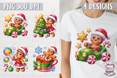 Christmas Gingerbread Man Colorful Clipart PNG Sublimation 4 Product Image 1