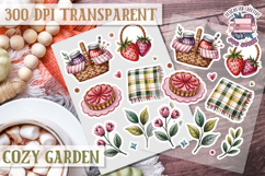 Cozy Garden sticker sheet Flowers Botanical PNG Cute Product Image 1
