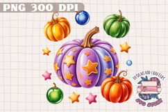 Autumn Pumpkin Sublimation design Fall Decorative Color PNG Product Image 1