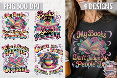 Book Lovers Quote Colorful Clipart PNG Sublimation 4 Designs Product Image 1