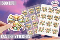 Easter Bow sticker Cute Coquette Love PNG Funny Bows Product Image 1