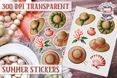 Summer Vibes sticker sheet Beach Scrapbook PNG Flowers Product Image 1