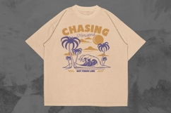 Chasing Horizons Vintage Surfing T-shirt Design Product Image 1