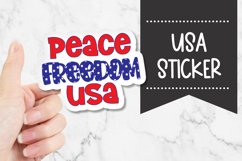 Peace Freedom USA | Fourth Of July Sticker Product Image 1