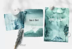 Watercolor abstract blue backgrounds- 4 png files. Product Image 3