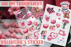 Love sticker Sheet Valentine Day Lovers Funny Heart PNG Product Image 1